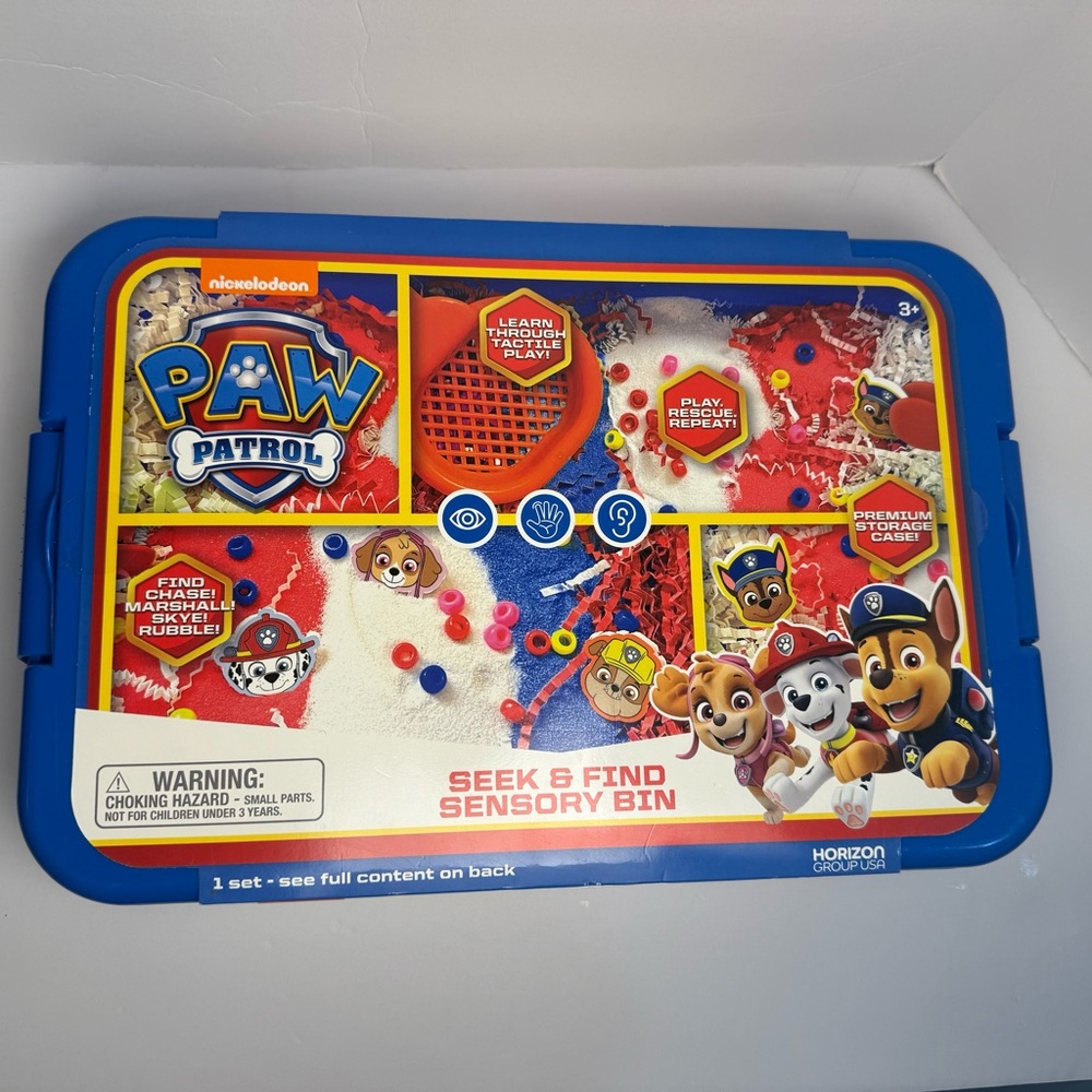 Paw Patrol Seek & Find Sensory Bin - Blue and Red